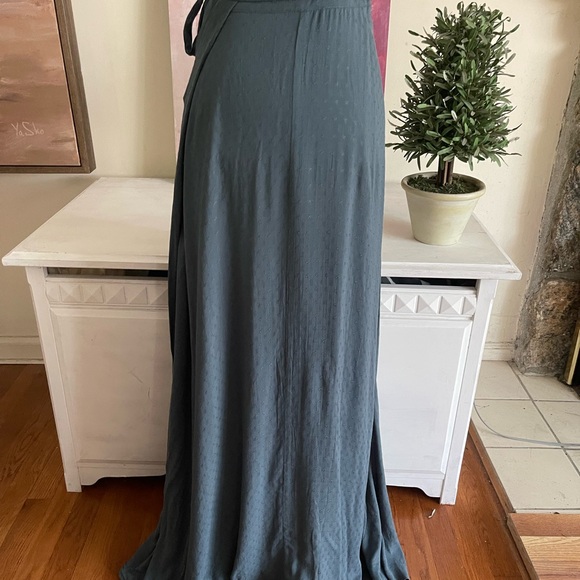 Ecote Slate Blue Maxi Wrap Skirt - Picture 2 of 6